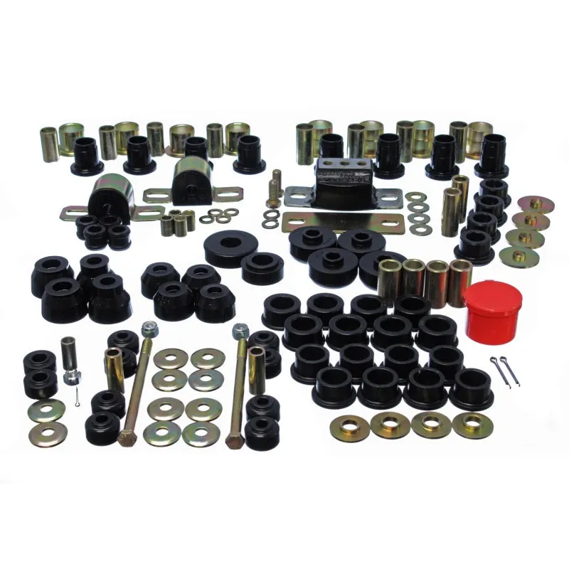 Energy Suspension Hyper-Flex Bushing Kit - Suspension Bushings - Boots / Cushions / Links - Black - Chevy Corvette 1963-82