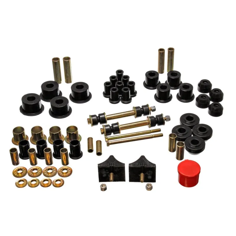 Energy Suspension Hyper-Flex Bushing Kit - Suspension Bushings - Boots / Links / Stops - Black - Mopar A-Body 1966-76