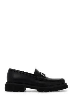 Ferragamo Luxury Leather Loafers with Iconic Hook Detail