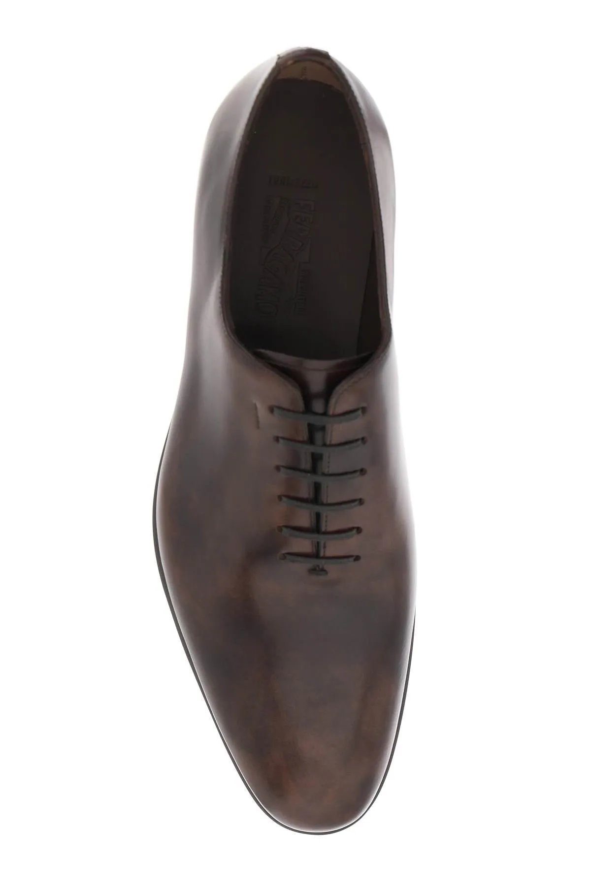 Ferragamo Shiny Leather Oxford Lace-Ups for Men