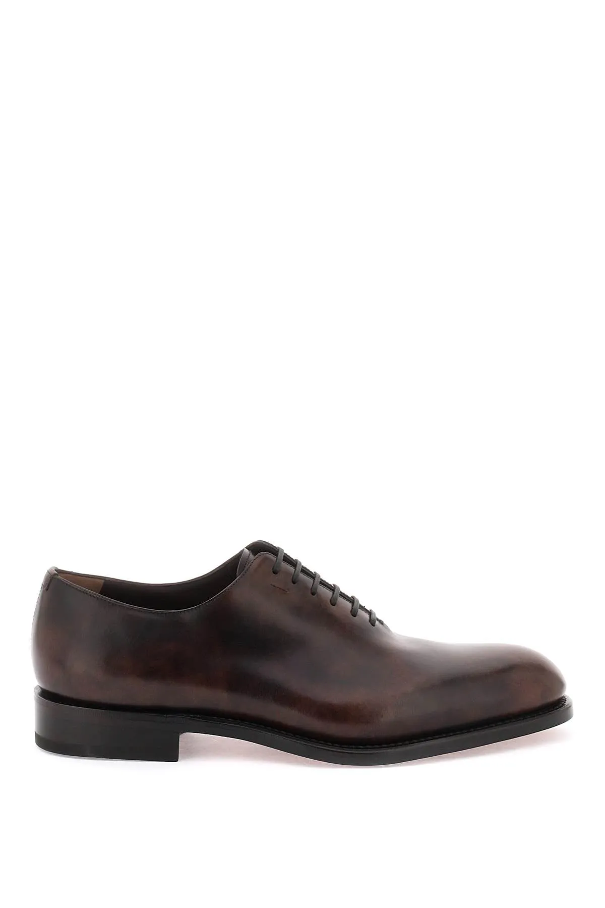 Ferragamo Shiny Leather Oxford Lace-Ups for Men