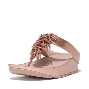 FitFlop Rumba Beaded Sandals - Rose Gold