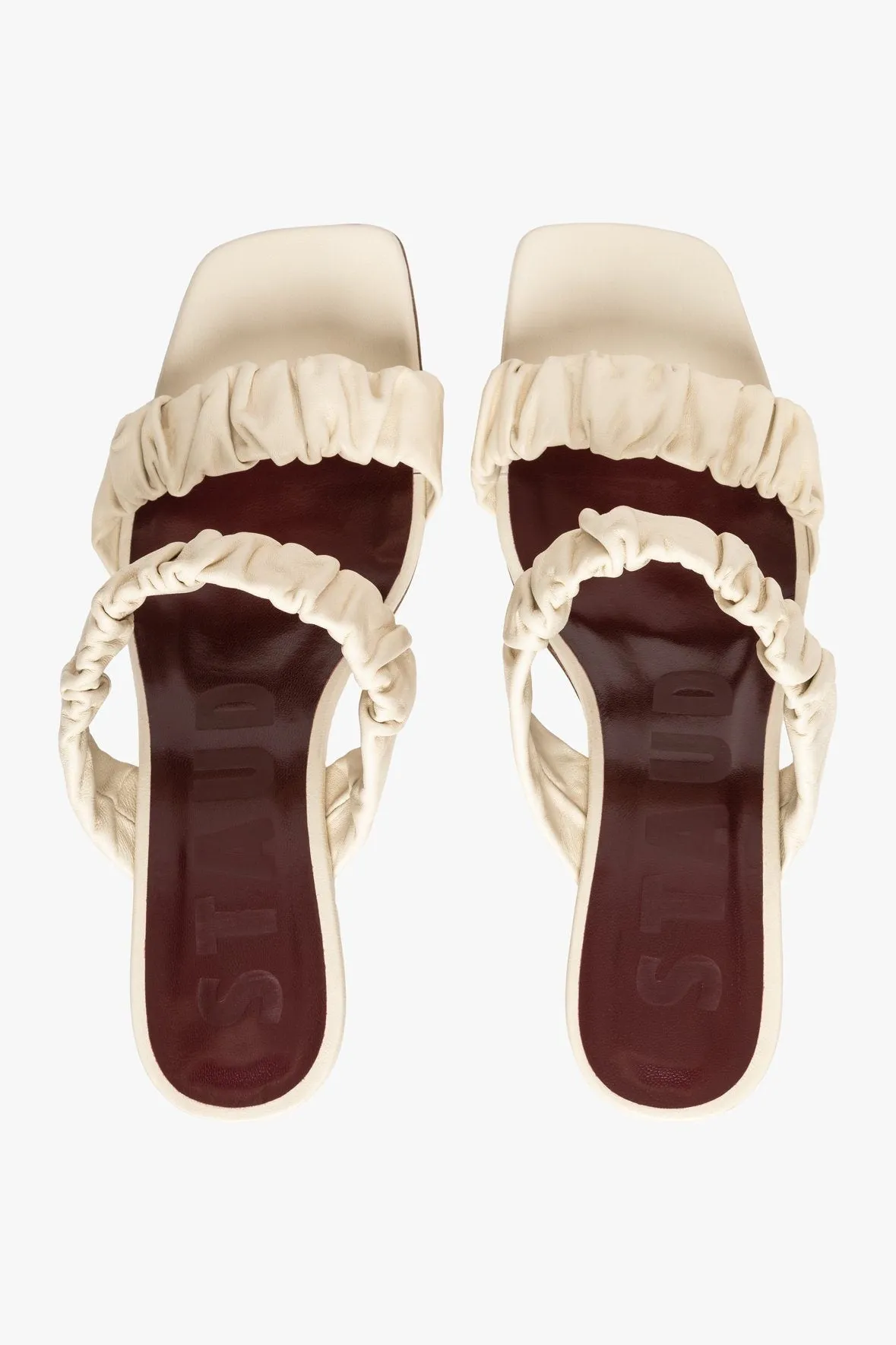 FRANKIE RUCHED SANDAL | CREAM