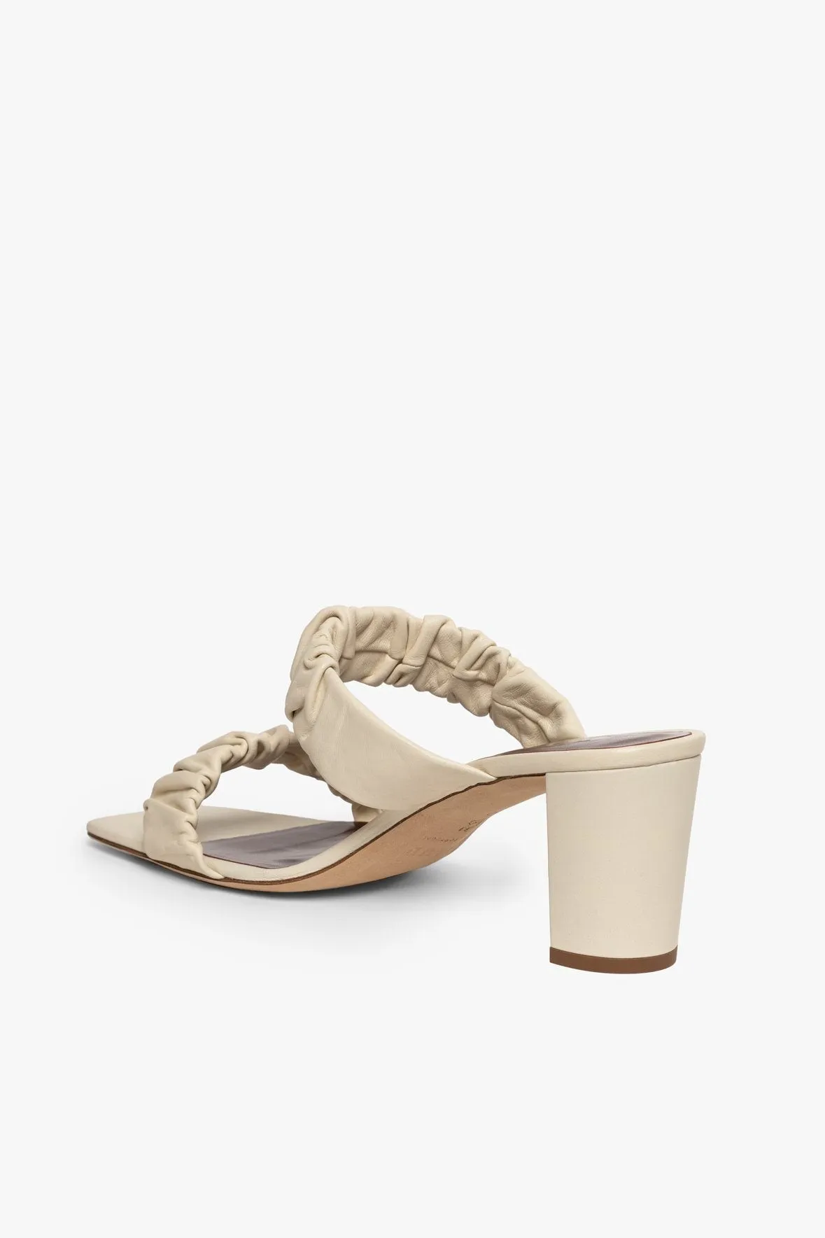 FRANKIE RUCHED SANDAL | CREAM