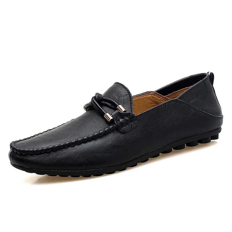 Genuine Leather Men Casual Shoes Luxury Brand 2024 Mens Loafers Moccasins Breathable Slip on Black Driving Shoes Plus Size 47