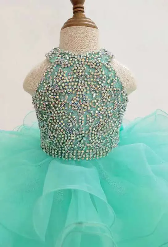 Glitz Beaded Bodice Baby Girl/Baby Miss/Little Child Cupcake Pageant Dress