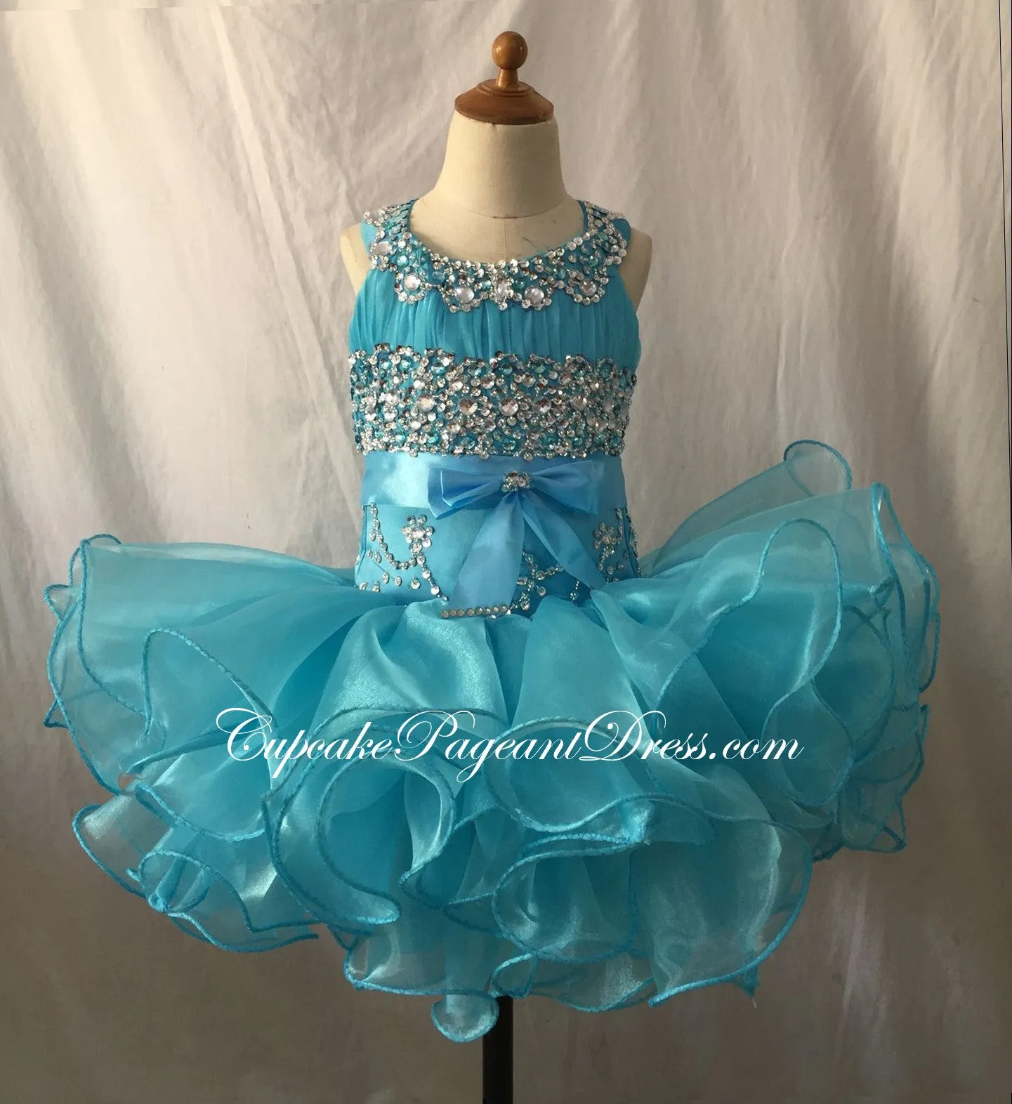 Glitz Beaded Bodice Little Girl/Infant/Newborn/Baby Cupcake Pageant Dress