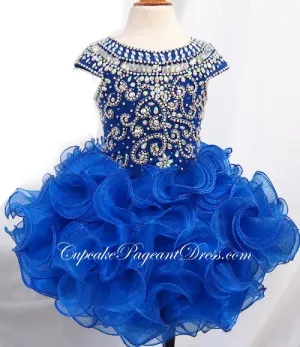 Glitz Beaded Bodice Little Girls' Ruffled Pageant Dress