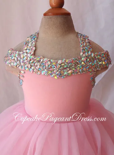 Glitz Beaded Bodice Little Girls/Child/Baby/Newborn/Infant Pageant Dress