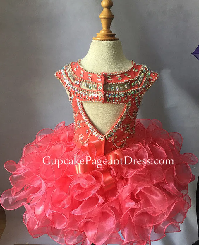 Glitz Beaded Bodice Little Girls/Infant/Toddler/Baby/Newborn Cupcake Pageant Dress