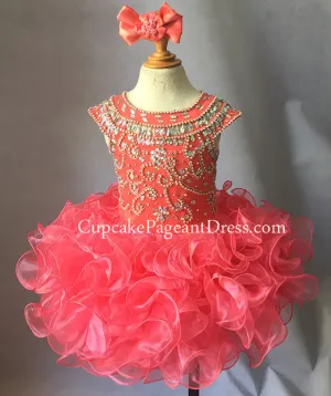 Glitz Beaded Bodice Little Girls/Infant/Toddler/Baby/Newborn Cupcake Pageant Dress