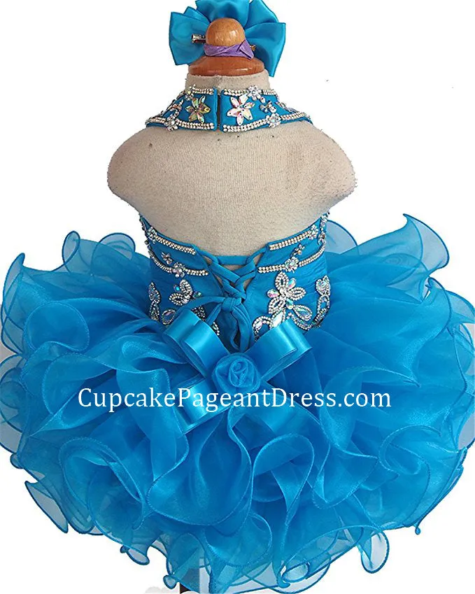 Glitz Beaded Bodice Little Girls/Toddle/Baby Girl Cupcake Pageant Dress