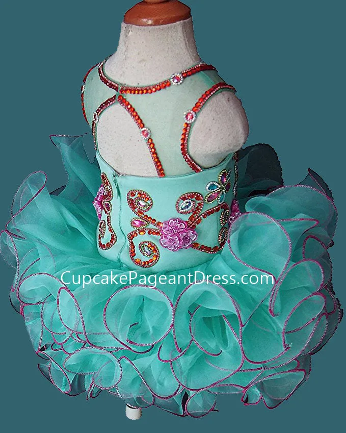 Glitz Beaded Bodice Little Girls/Toddler/Baby Girl Cupcake Pageant Dress