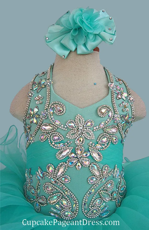 Glitz Beaded Bodice Little Girls/Toddler/Infant/Baby Girl Cupcake Pageant Dress