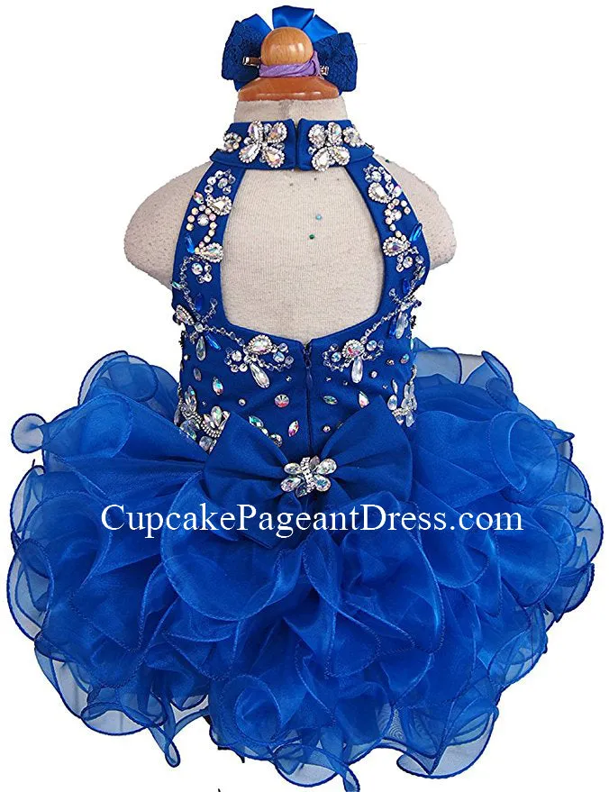 Glitz Beaded Bodice Little Princess Nations Cupcake Pageant Dress With Hair bow