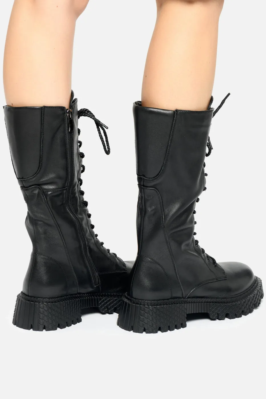 High-Laced Combat Boots