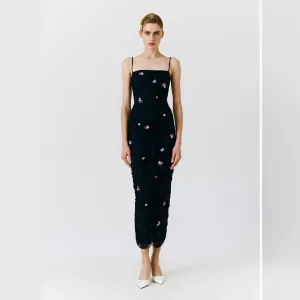 ikearlax New Black HOTan and NEWn Sexy Handmade Beaded Slim Fit Temperament Camisole Bandage One-Piece Dress Factory Supply