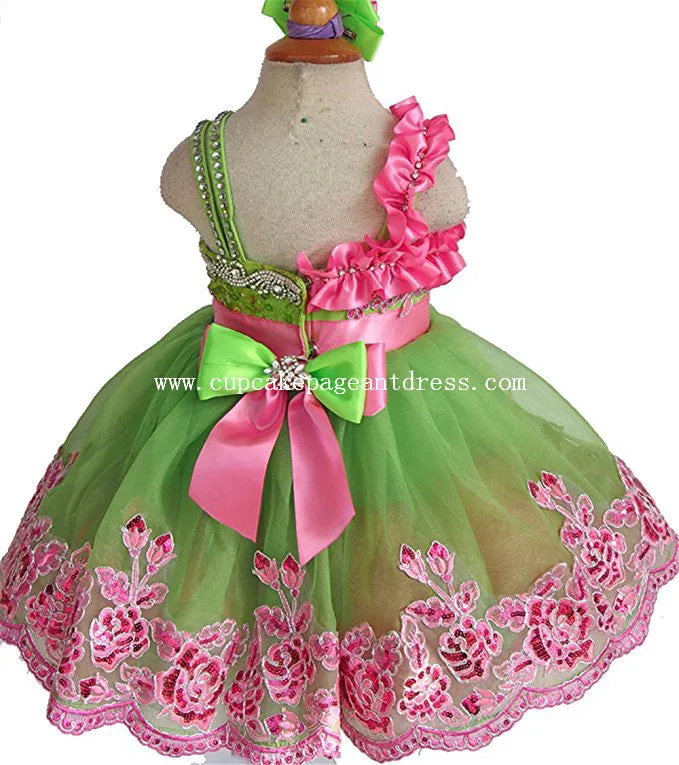 Infant Beaded with Lace Baby Doll Pageant Dress for Party,Birthday 1---6T