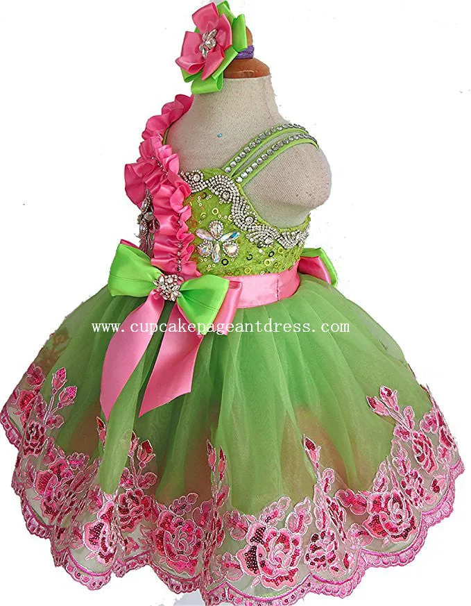 Infant Beaded with Lace Baby Doll Pageant Dress for Party,Birthday 1---6T