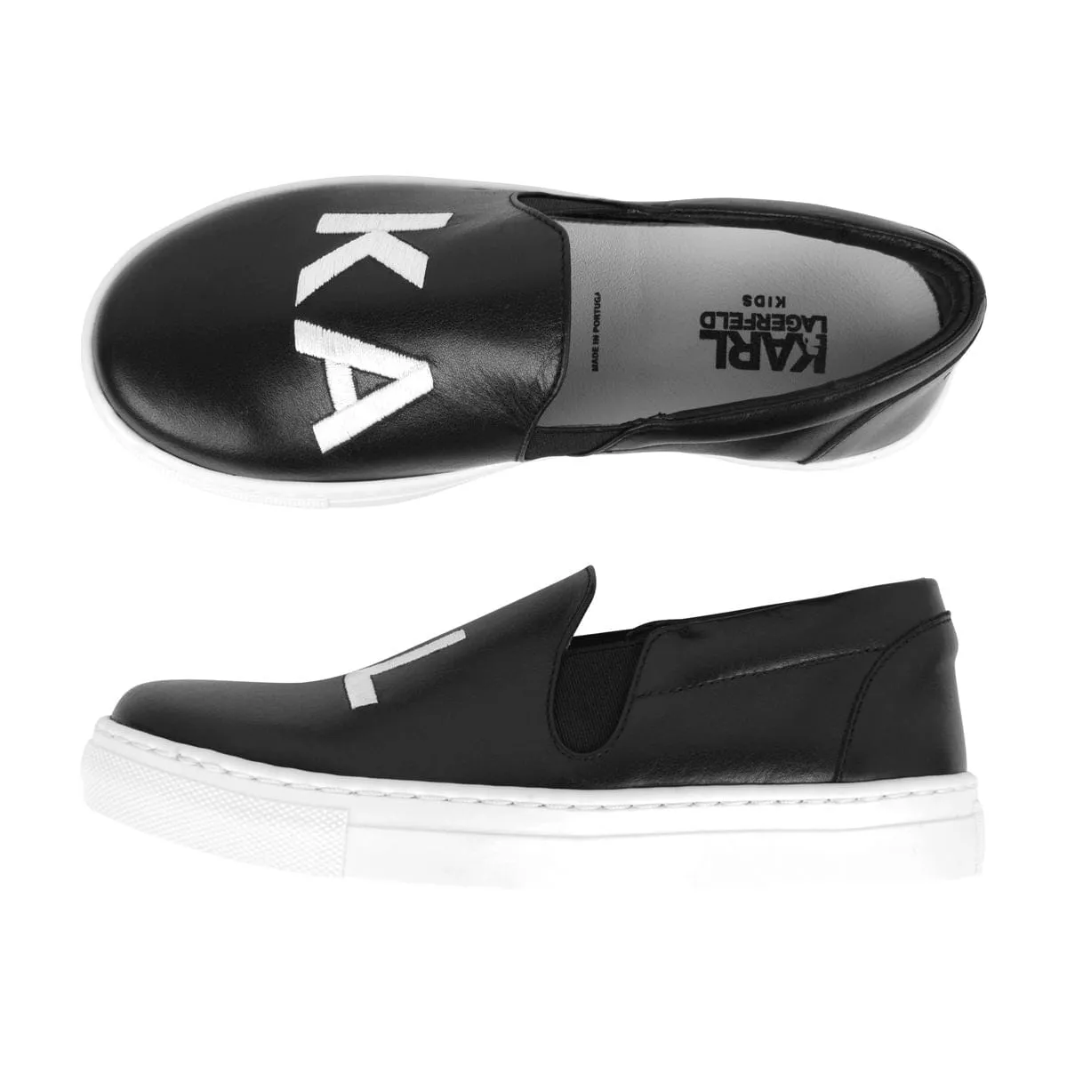 Karl Lagerfeld Leather Slip On Shoes