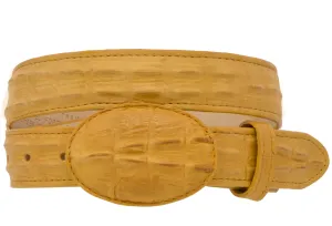 Kids Buttercup Western Cowboy Belt Crocodile Print Leather - Rodeo Buckle