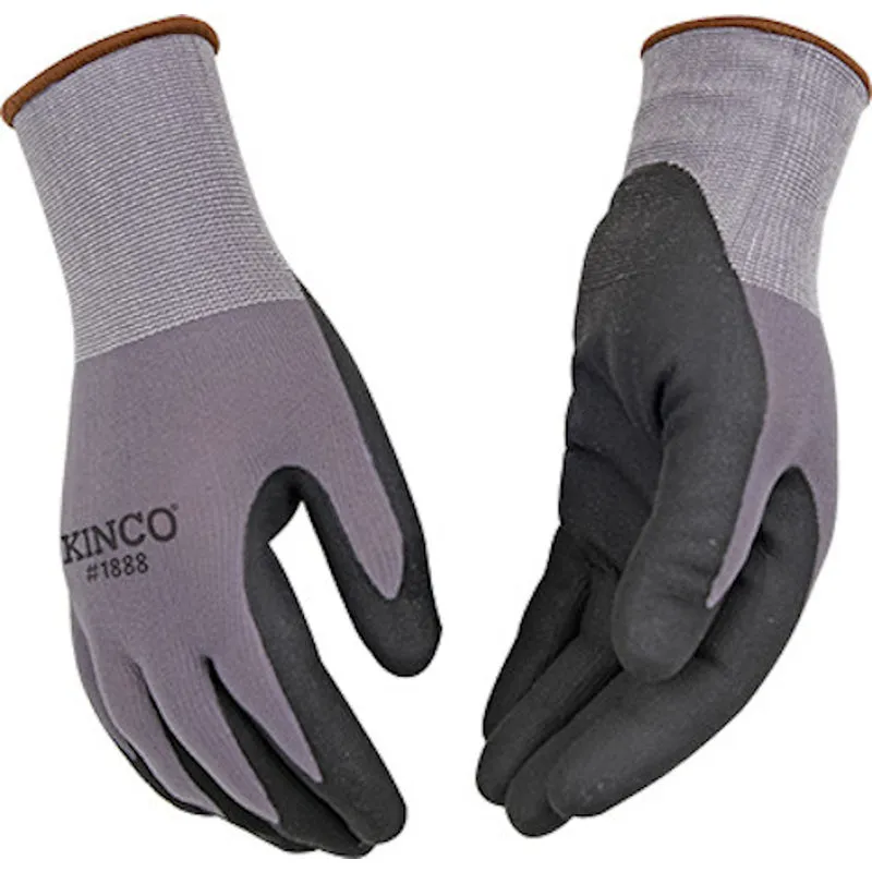 Kinco Men's Indoor/Outdoor Palm Gloves Gray L 3 pair