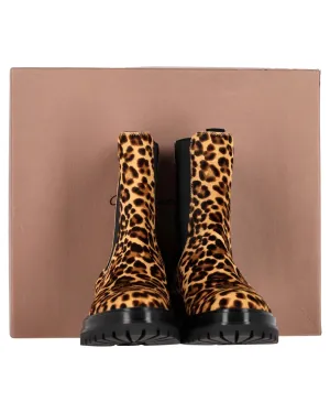 Leopard Print Calf Hair Chelsea Boots