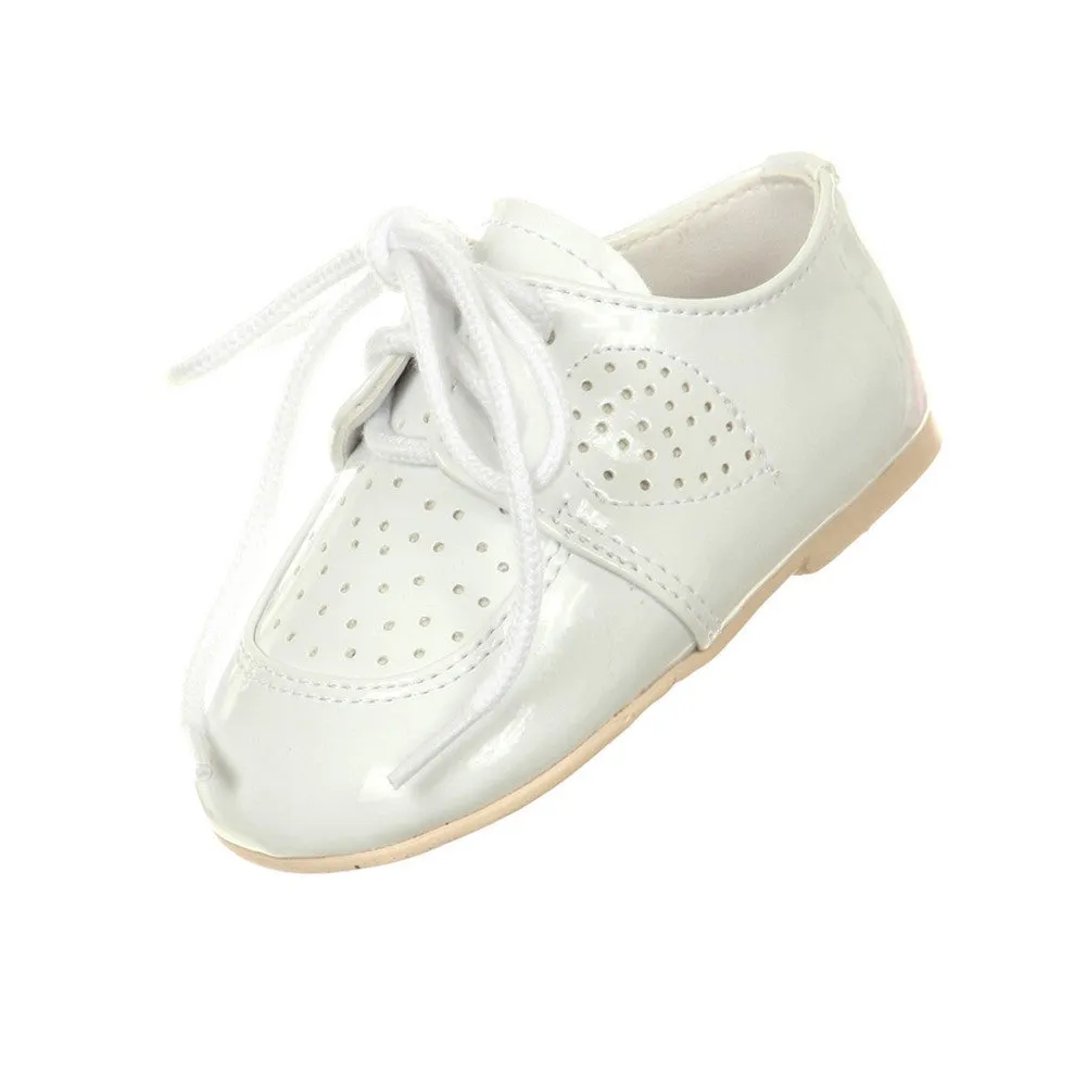 Little Boys White Patent Floral Stud High Top Dress Shoes 5-6 Toddler