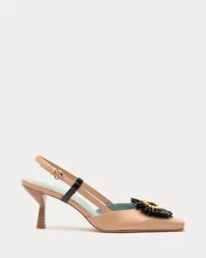 Liza Raffia Slingback Pump Natural