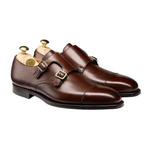 Lowndes Pebble Grain Double Buckle Monk Shoes