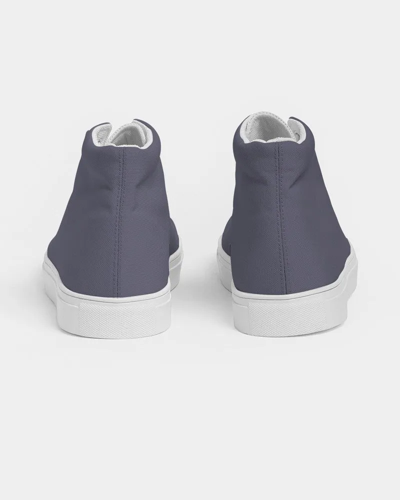 Medium Dark Blue Women's High-top Canvas Sneakers | Women's | Medium Dark Pale Pastel Blue | C30M30Y0K60