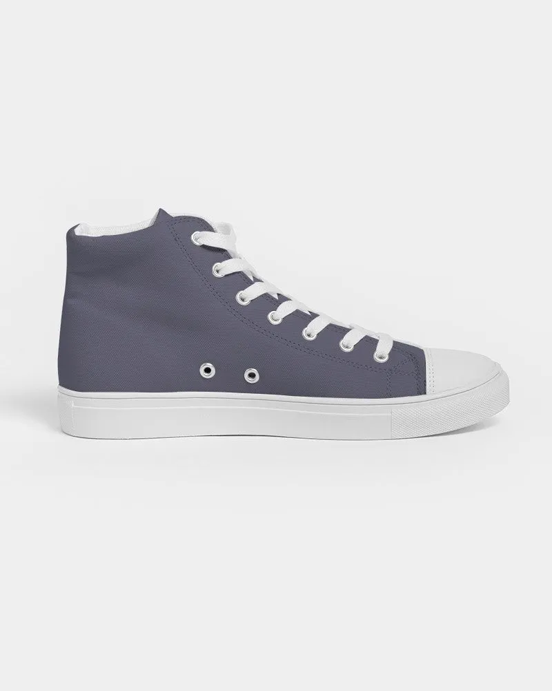 Medium Dark Blue Women's High-top Canvas Sneakers | Women's | Medium Dark Pale Pastel Blue | C30M30Y0K60