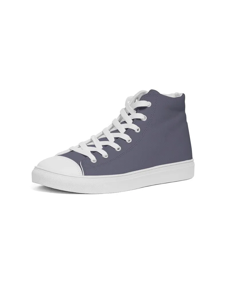 Medium Dark Blue Women's High-top Canvas Sneakers | Women's | Medium Dark Pale Pastel Blue | C30M30Y0K60