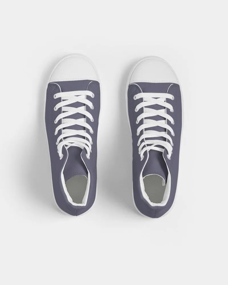 Medium Dark Blue Women's High-top Canvas Sneakers | Women's | Medium Dark Pale Pastel Blue | C30M30Y0K60