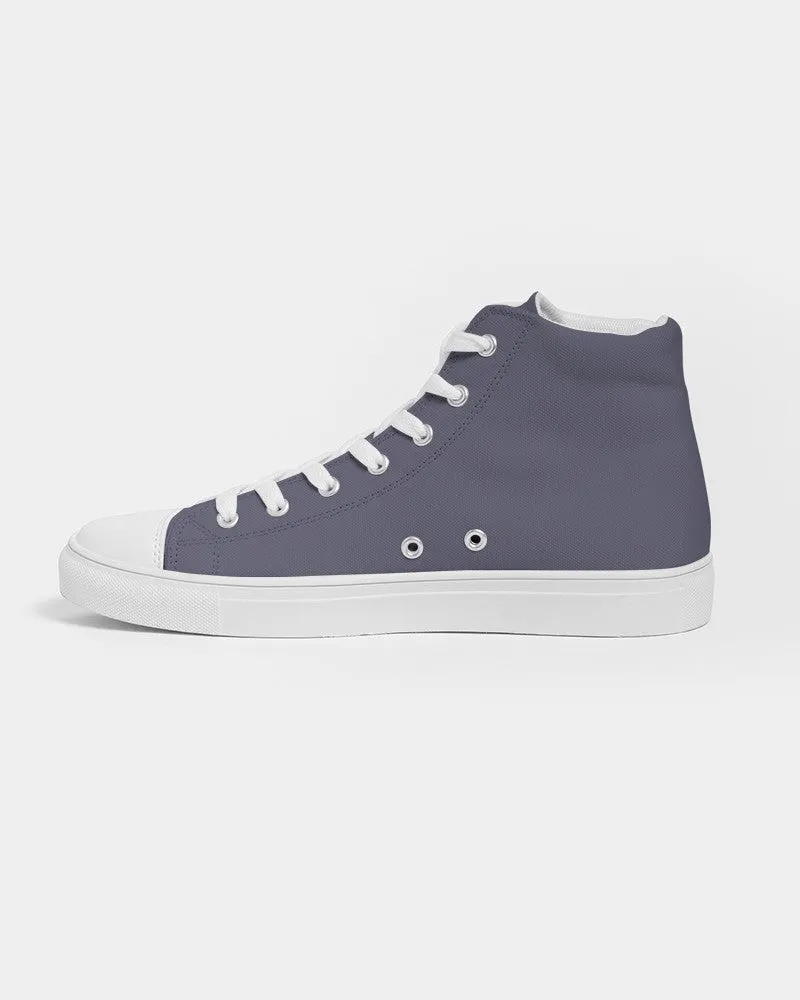 Medium Dark Blue Women's High-top Canvas Sneakers | Women's | Medium Dark Pale Pastel Blue | C30M30Y0K60