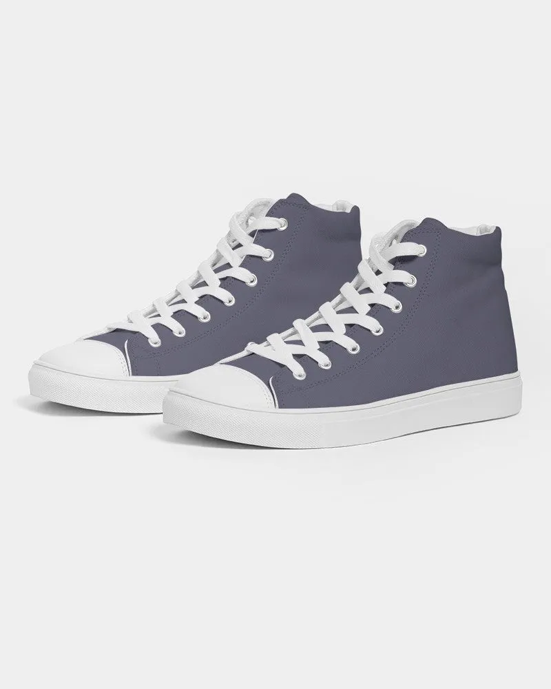 Medium Dark Blue Women's High-top Canvas Sneakers | Women's | Medium Dark Pale Pastel Blue | C30M30Y0K60