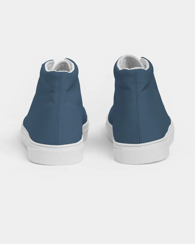 Medium Dark Blue Women's High-top Canvas Sneakers | Women's | Medium Dark Pastel Blue | C60M30Y0K60