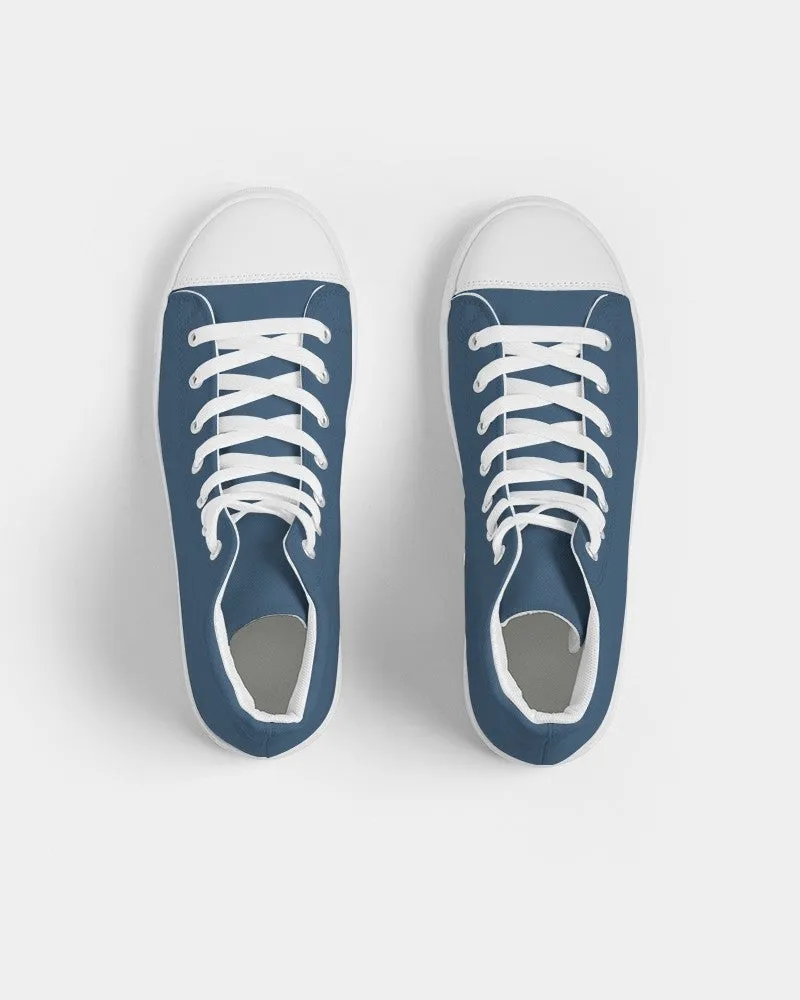 Medium Dark Blue Women's High-top Canvas Sneakers | Women's | Medium Dark Pastel Blue | C60M30Y0K60