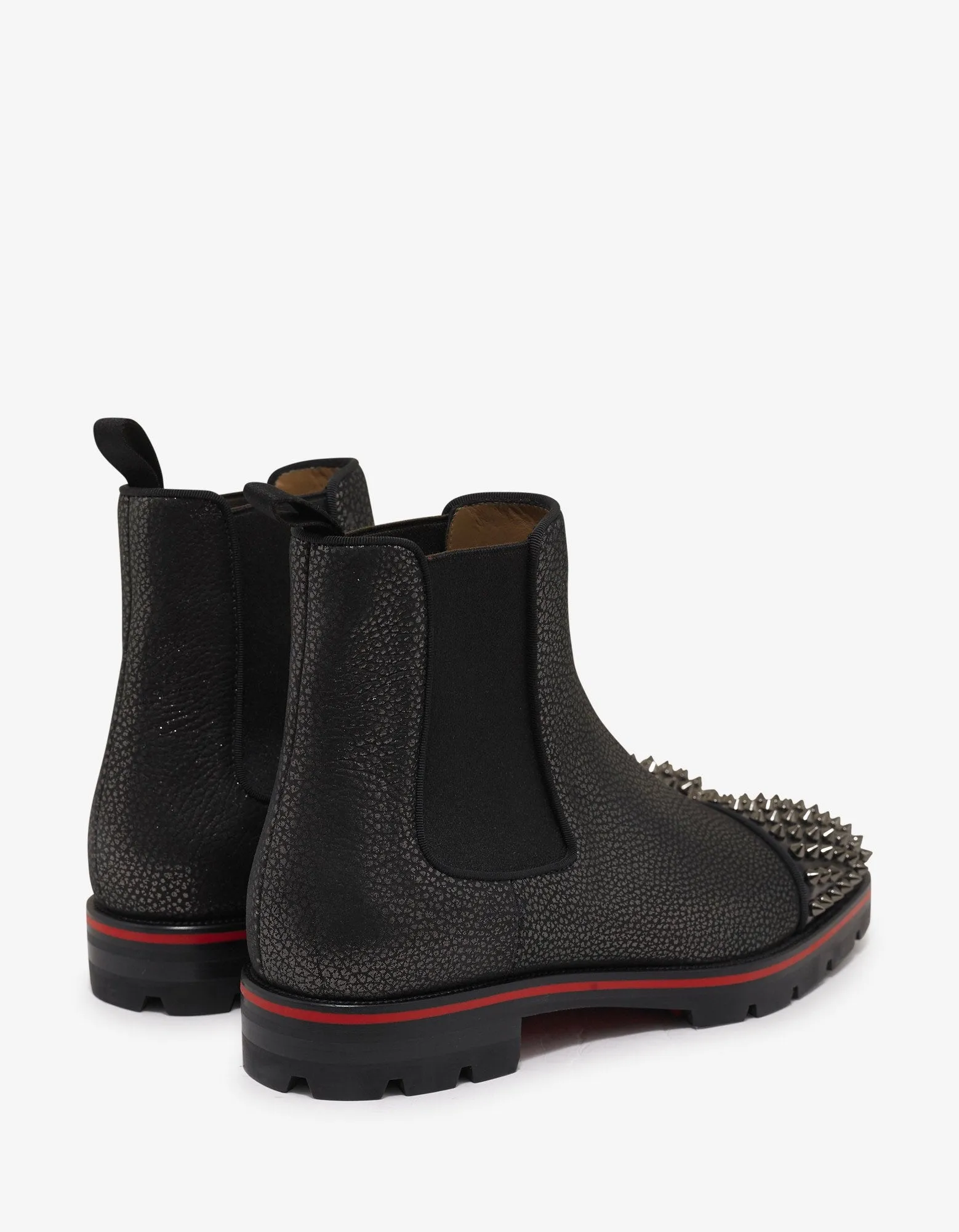 Melon Spikes Flat Cracked Glitter Chelsea Boots