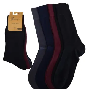 Men's Bamboo Plain Business Socks 4 Pack