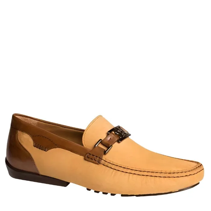 Mezlan Taddeo Mens Luxury Designer Shoes Camel & Tan Suede & Nubuck Moccasins (MZW2938)