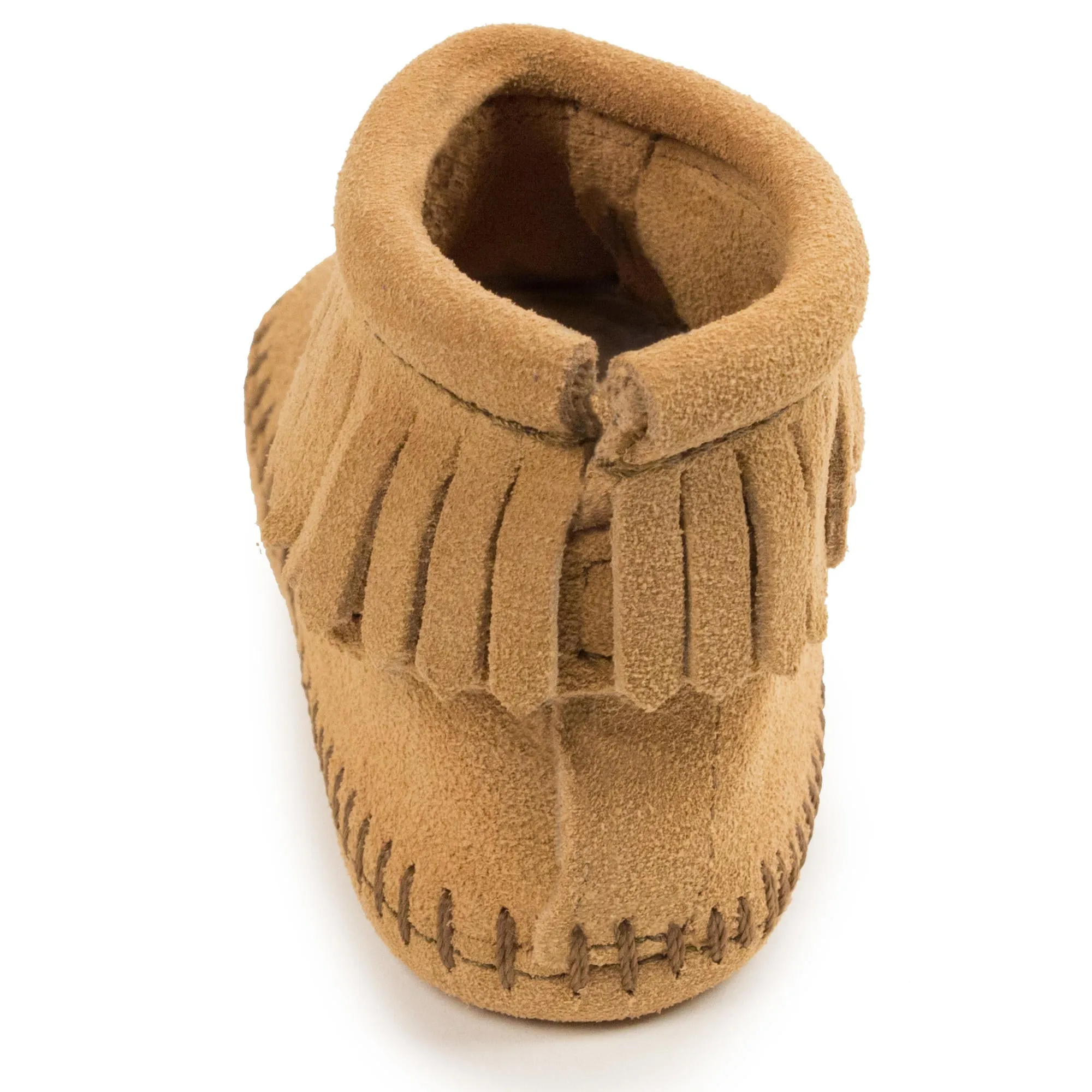 Minnetonka® Infant Genuine Leather Back Flap Bootie Moccasins