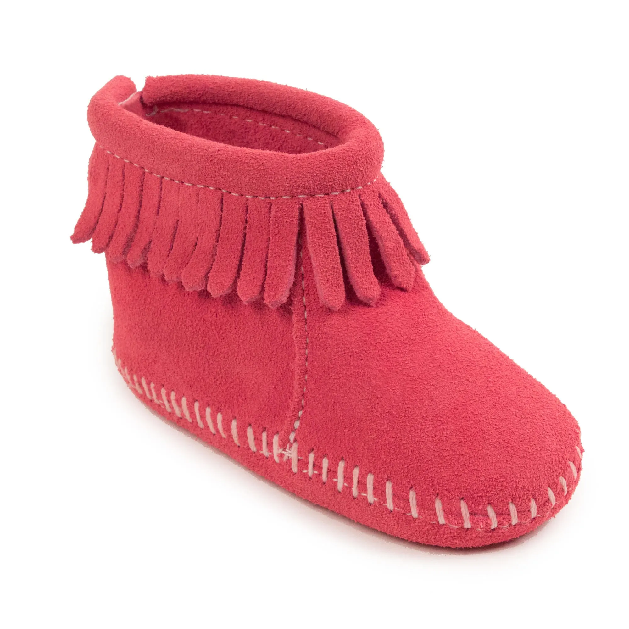 Minnetonka® Infant Genuine Leather Back Flap Bootie Moccasins