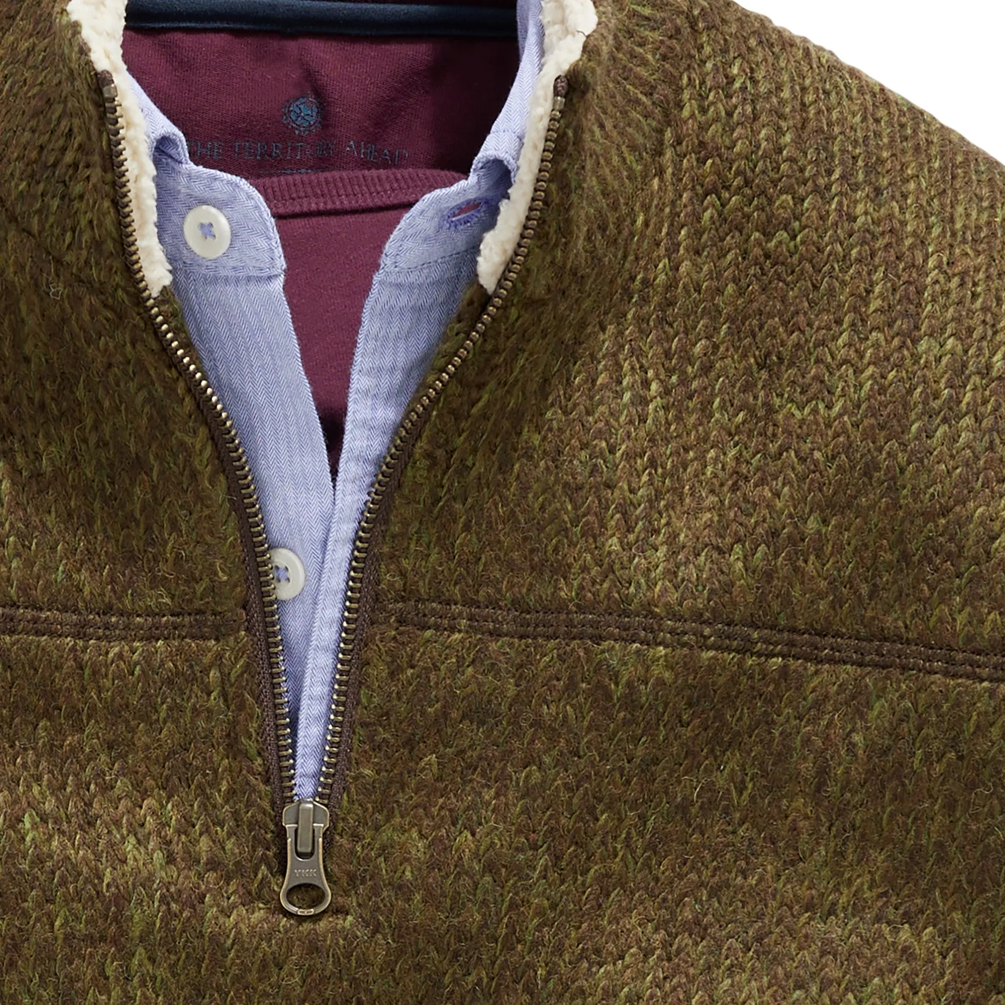 Moorlands Quarter Zip Sweater - Olive - Tall