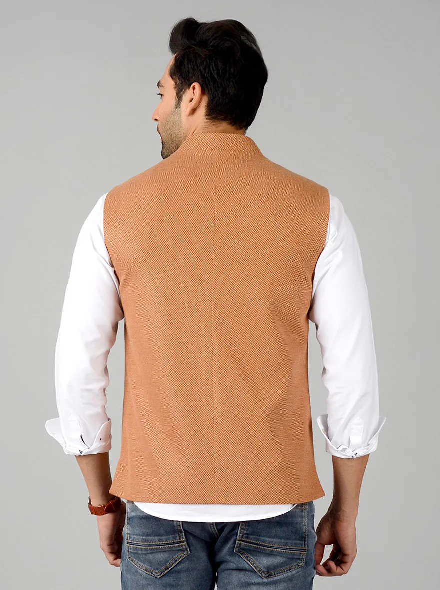 Mustard Brown Bandhgala Jacket | JB Studio