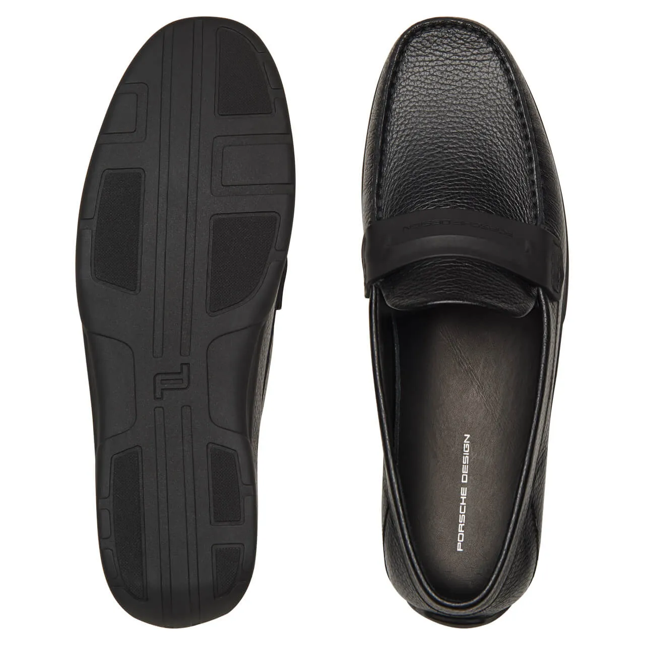 NEW Porsche Design Driver Black Calf Grain Moccasins US 10 MSRP $355