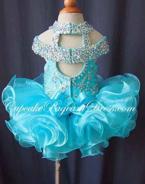 Off the Shoulder Beaded Bodice Little Girls/Children/Baby Pageant Dress