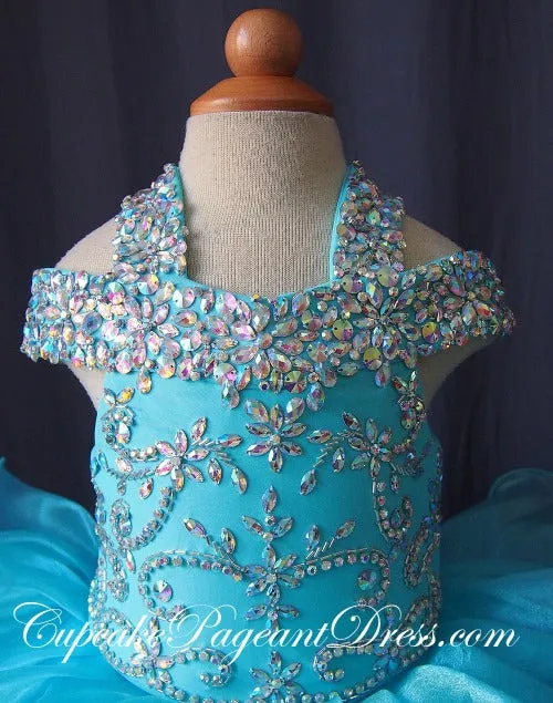 Off the Shoulder Beaded Bodice Little Girls/Children/Baby Pageant Dress