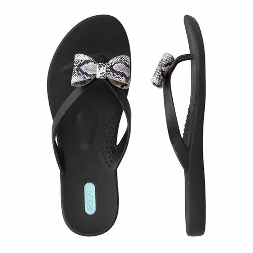 Oka-B Cassina Animal Print Bows Flip Flops