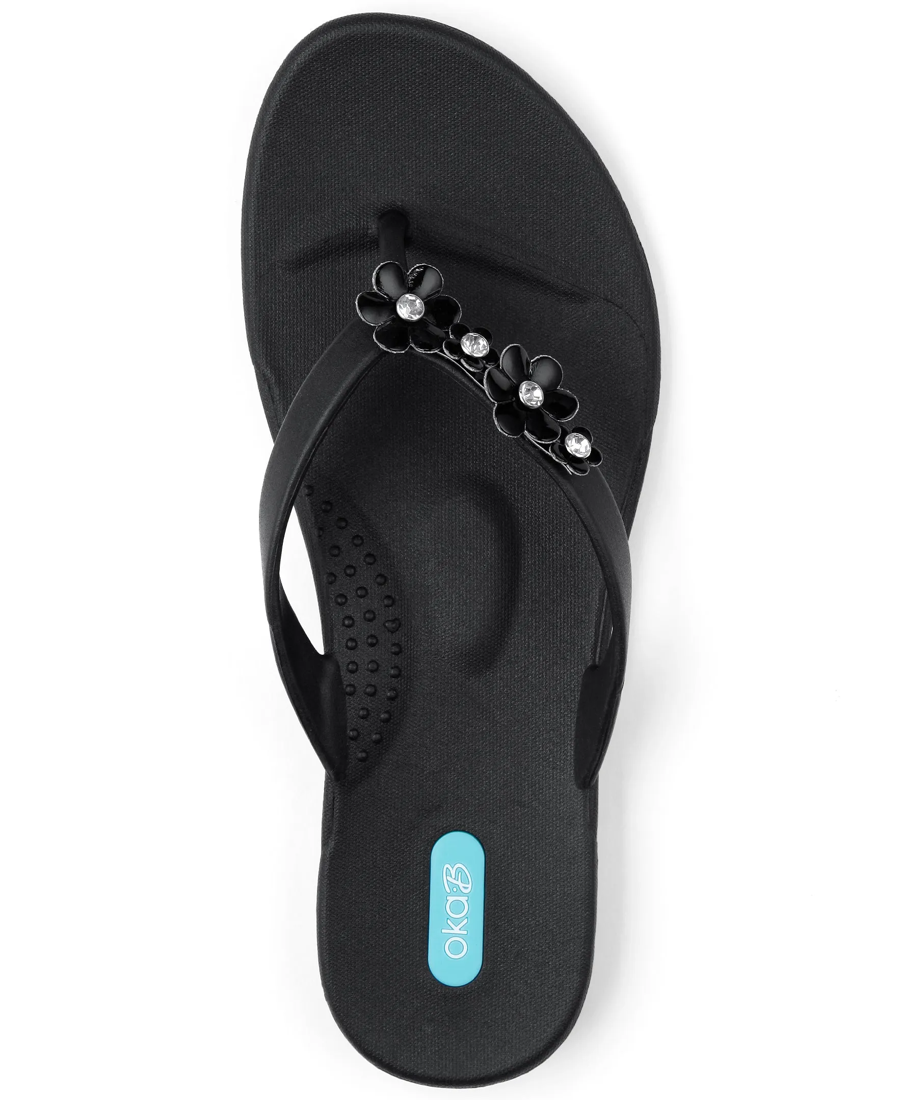 Oka-B's "Loren" Women's Flip Flops with Feminine Daisy Charms